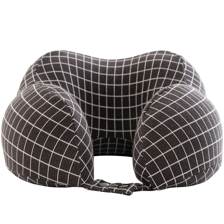 Home-Complete Memory Foam Travel Pillow Black Washable Cover Neck Support 11x9.4x5 Image 2