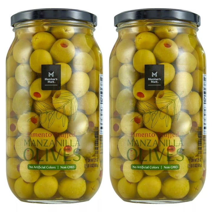 Members Mark Pimento Stuffed Manzanilla Olives 21 Ounce (Pack of 2) Image 1