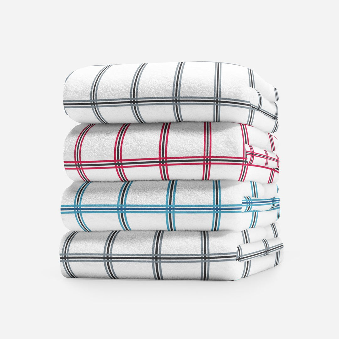 5-Pack: Oversized Absorbent Ultra-Soft 100% Cotton Plaid Premium Kitchen Dish Linen Towels 15"x25" Image 1