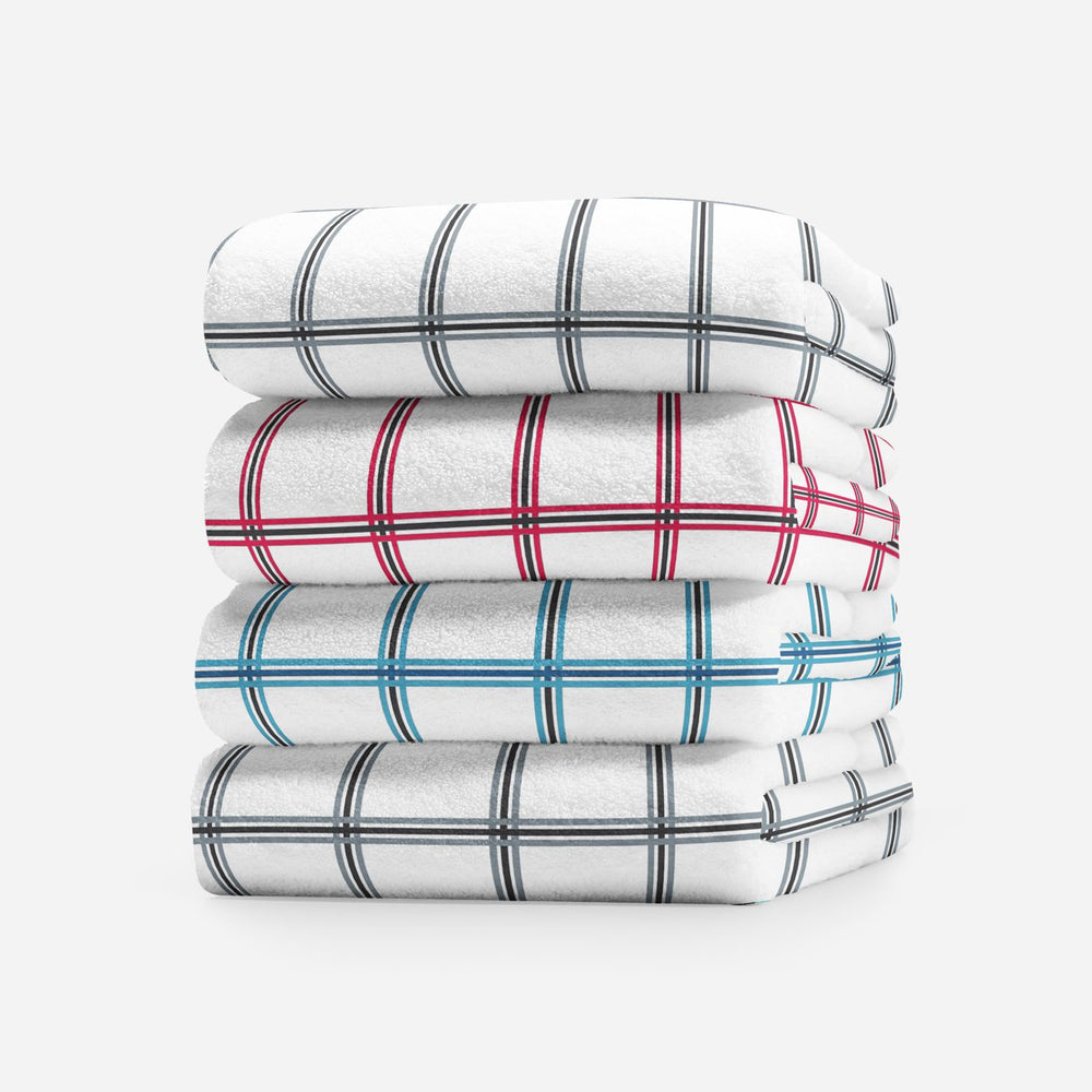 6-Pack: Oversized Absorbent Ultra-Soft 100% Cotton Plaid Premium Kitchen Dish Linen Towels 15"x25" Image 2