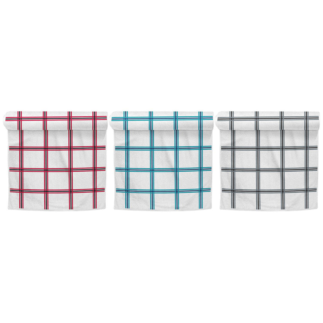 5-Pack: Oversized Absorbent Ultra-Soft 100% Cotton Plaid Premium Kitchen Dish Linen Towels 15"x25" Image 4