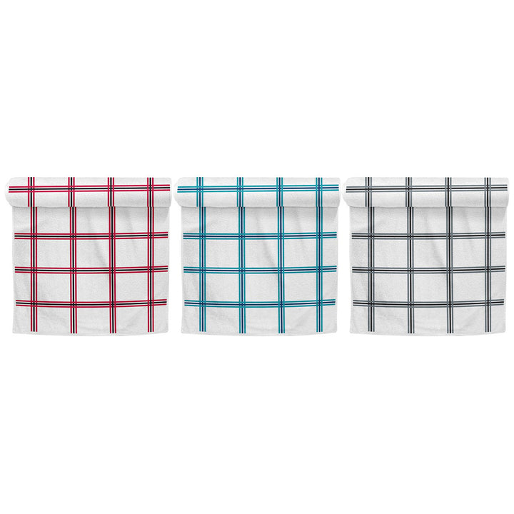 5-Pack: Oversized Absorbent Ultra-Soft 100% Cotton Plaid Premium Kitchen Dish Linen Towels 15"x25" Image 4