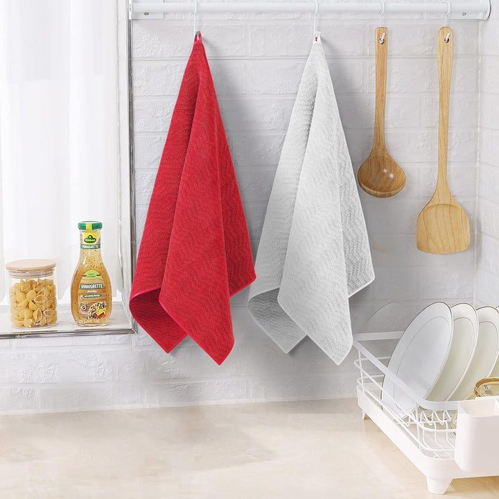 10-Pack: Ultra-Soft Super Absorbent Decorative 100% Cotton Embroidered Kitchen Dish Linen Towels Image 9