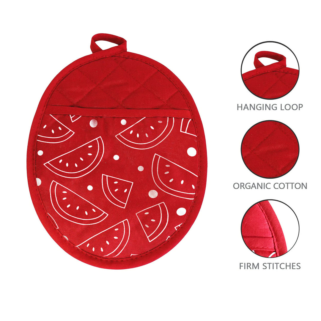 Neoprene Kitchen Set Oven Mitt Pot Holder 2-Piece Heat Resistant Cotton Image 4