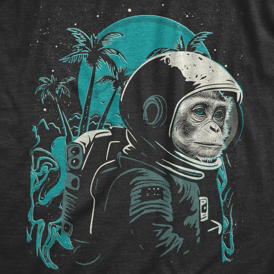 Mens Space Monkey T Shirt Funny Awesome Astronaut Ape Tee For Guys Image 2