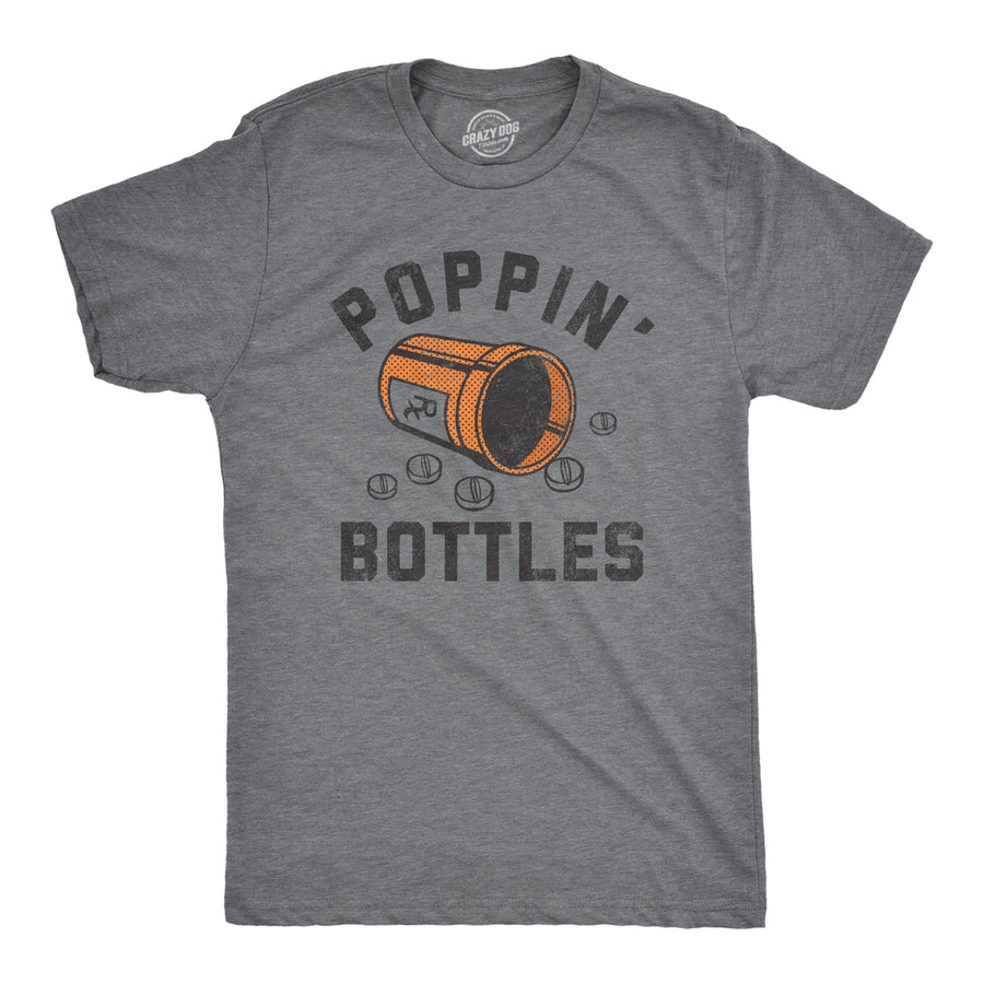 Mens Poppin Bottles T Shirt Funny Rx Medicine Pill Container Drug Joke Tee For Guys Image 1