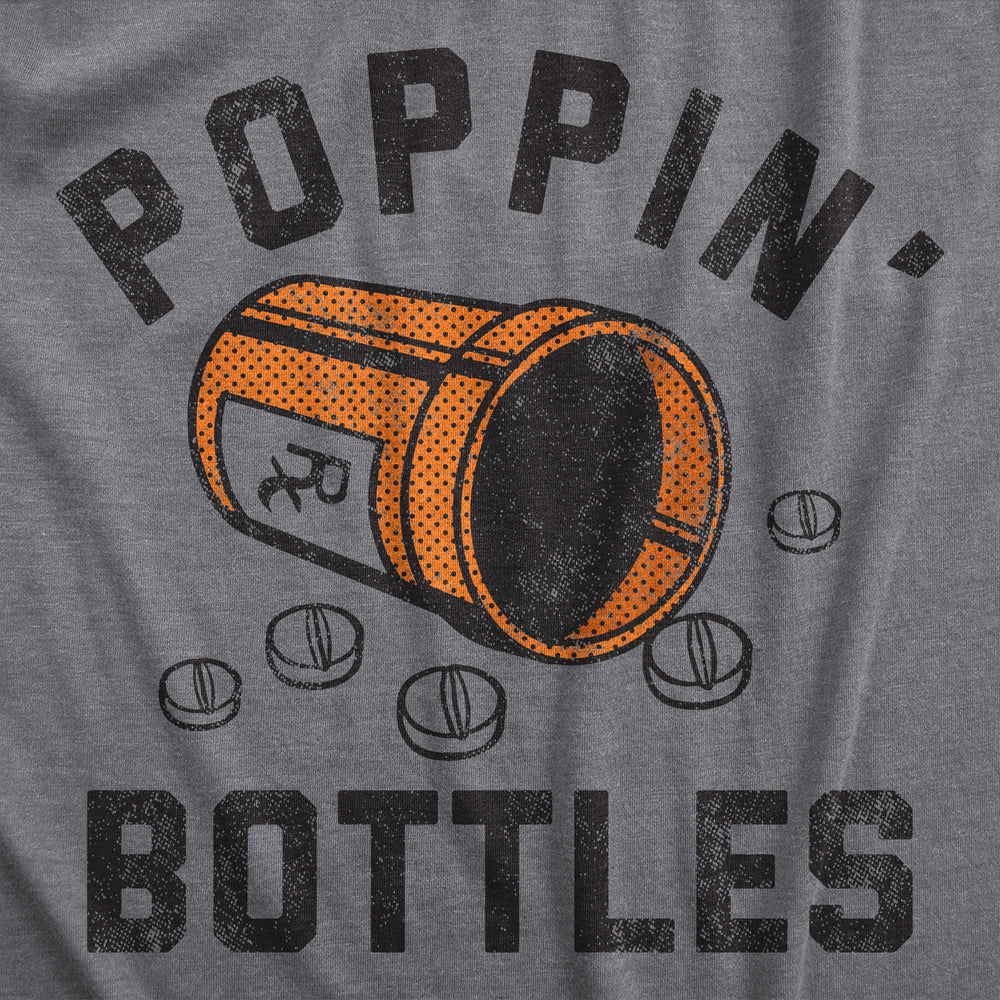 Mens Poppin Bottles T Shirt Funny Rx Medicine Pill Container Drug Joke Tee For Guys Image 2