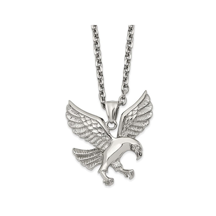 Stainless Steel Eagle Charm with 24 Inch Chain Image 1