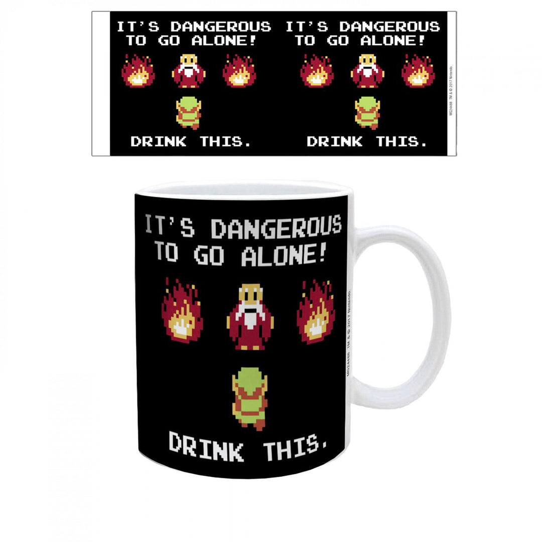 Zelda Its Dangerous To Go Alone Drink This 11 oz. Ceramic Mug Image 1