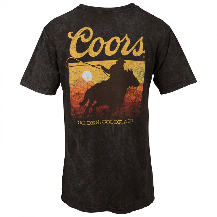 Coors Western Sunset Front and Back Print T-Shirt Image 3