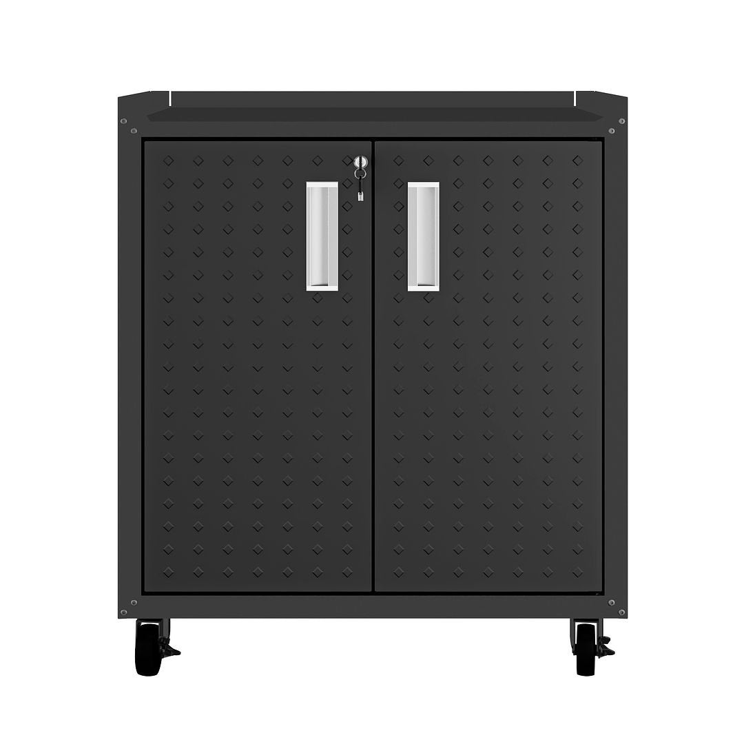 Fortress 3-Piece Mobile Steel Garage Cabinet Set with Worktable Space-Saving Image 3