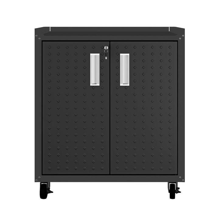 Fortress 3-Piece Mobile Steel Garage Cabinet Set with Worktable Space-Saving Image 3