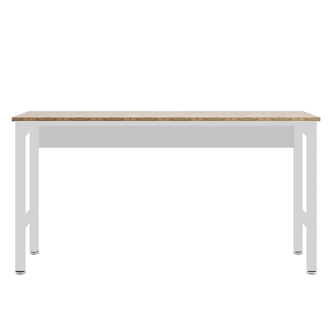 Fortress 72.4" Natural Wood and Steel Garage Table y Image 1