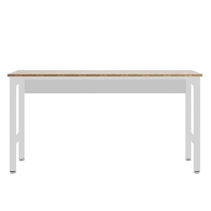 Fortress 72.4" Natural Wood and Steel Garage Table y Image 1