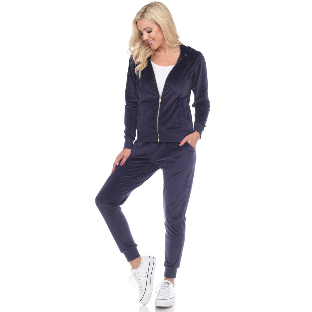 White Mark Womens Velour Tracksuit Set Zip Hoodie Sweatpants Multiple Sizes Image 1