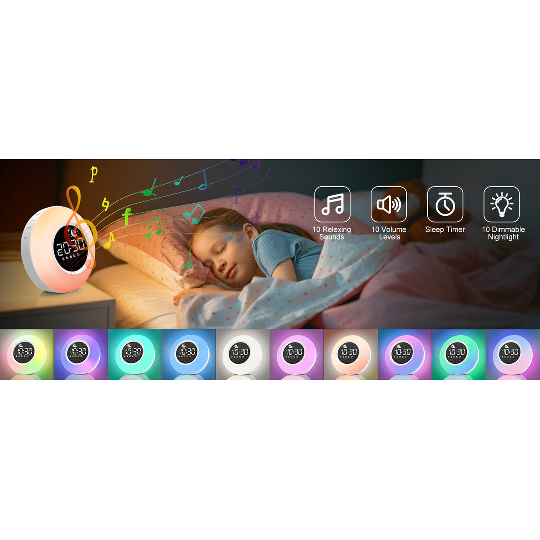 Color Changing Alarm Clock Night Light Sleep Sound Machine Image 11