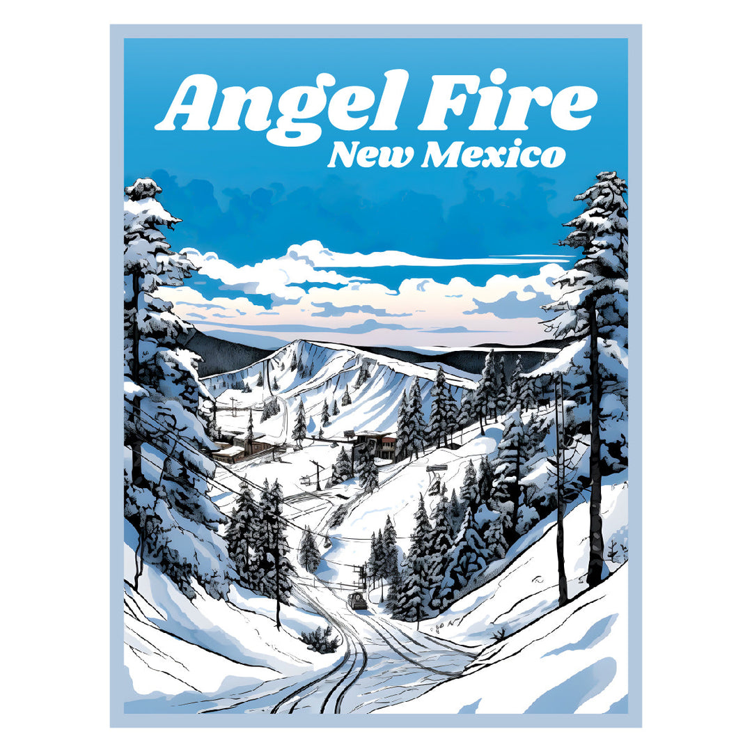 Exclusive Angel Fire Mexico Collectible - Vintage Travel Poster Art Image 1