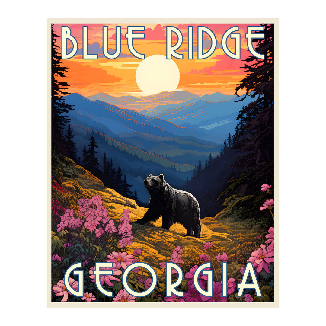 Exclusive Blue Ridge Georgia B Collectible - Vintage Travel Poster Art Image 1