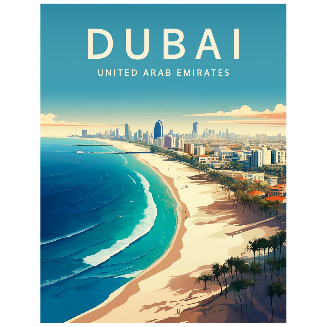 Exclusive Dubai UAE Collectible - Vintage Travel Poster Art Image 1