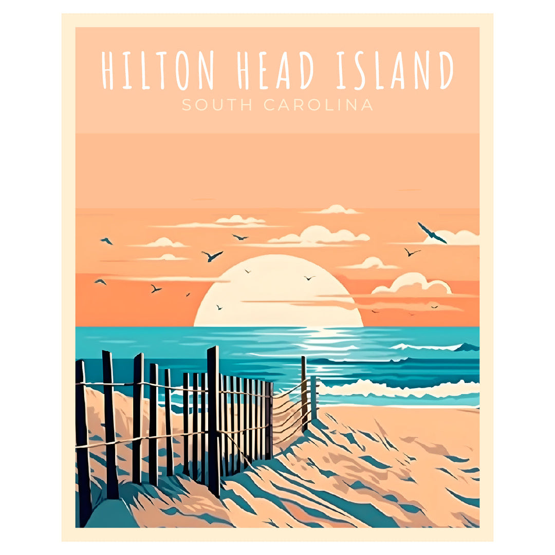 Exclusive Hilton Head Island South Carolina Collectible - Vintage Travel Poster Art Image 1