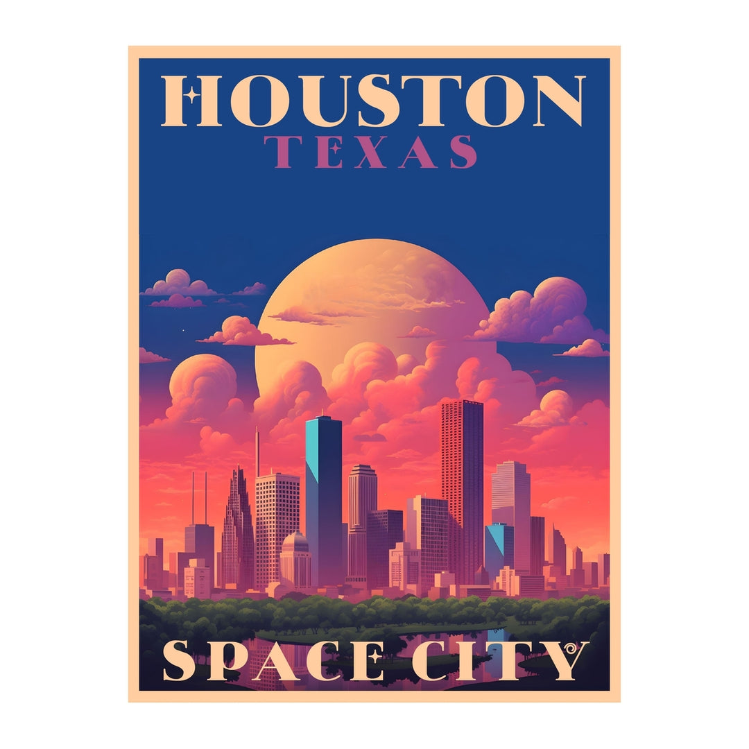 Exclusive Houston Texas Collectible - Vintage Travel Poster Art Image 1