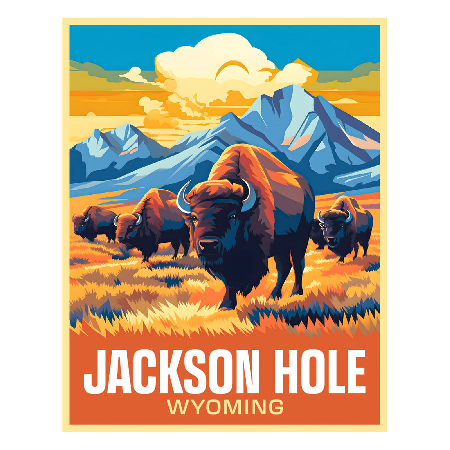 Exclusive Jackson Hole Wyoming Collectible - Vintage Travel Poster Art Image 1