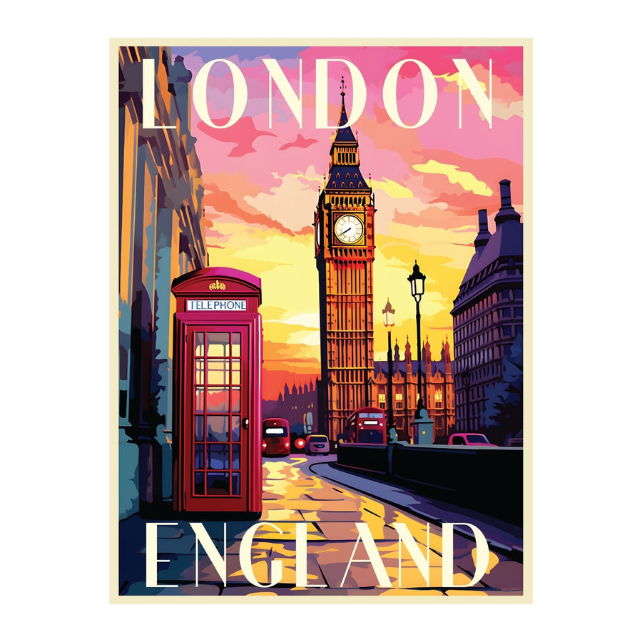 Exclusive London United Kingdom Collectible - Vintage Travel Poster Art Image 1