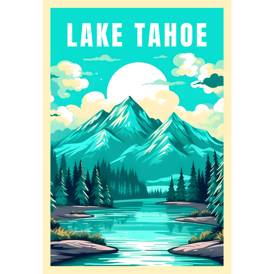 Exclusive Lake Tahoe California Collectible - Vintage Travel Poster Art Image 1