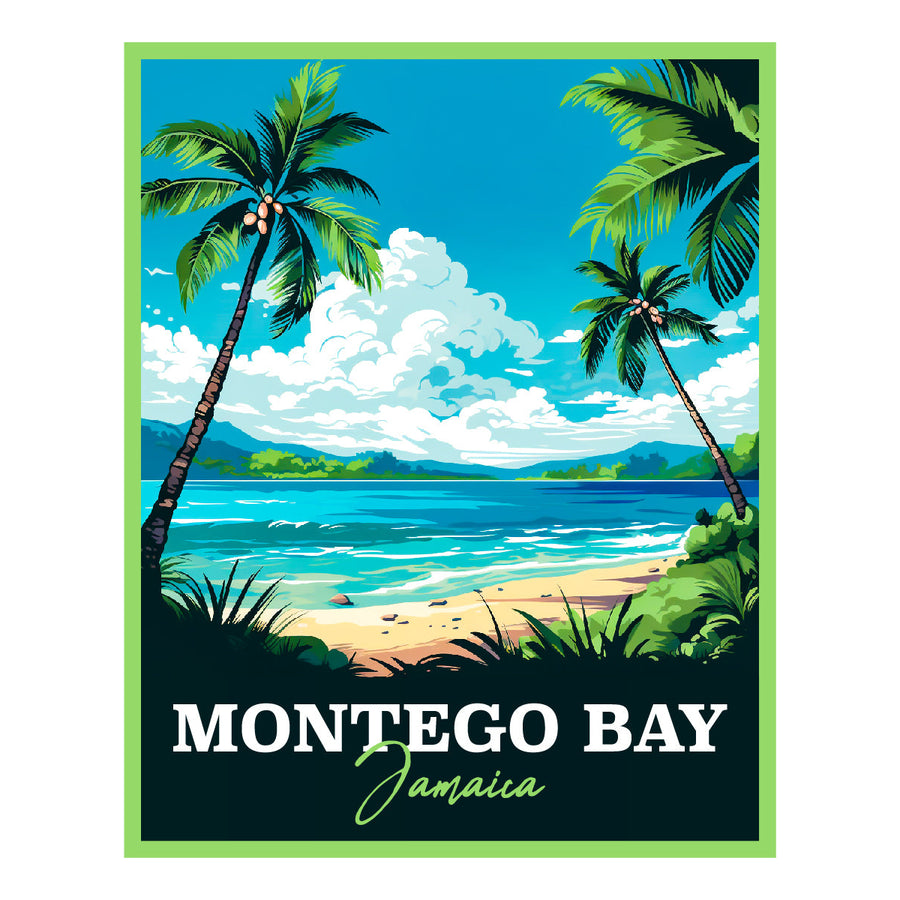 Exclusive Montego Bay Jamaica Collectible - Vintage Travel Poster Art Image 1