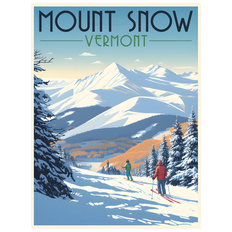 Exclusive Mount Snow Vermont B Collectible - Vintage Travel Poster Art Image 1