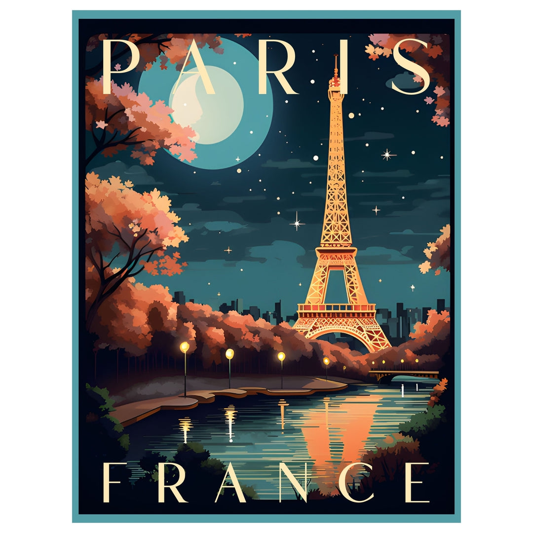 Exclusive Paris France Collectible - Vintage Travel Poster Art Image 1