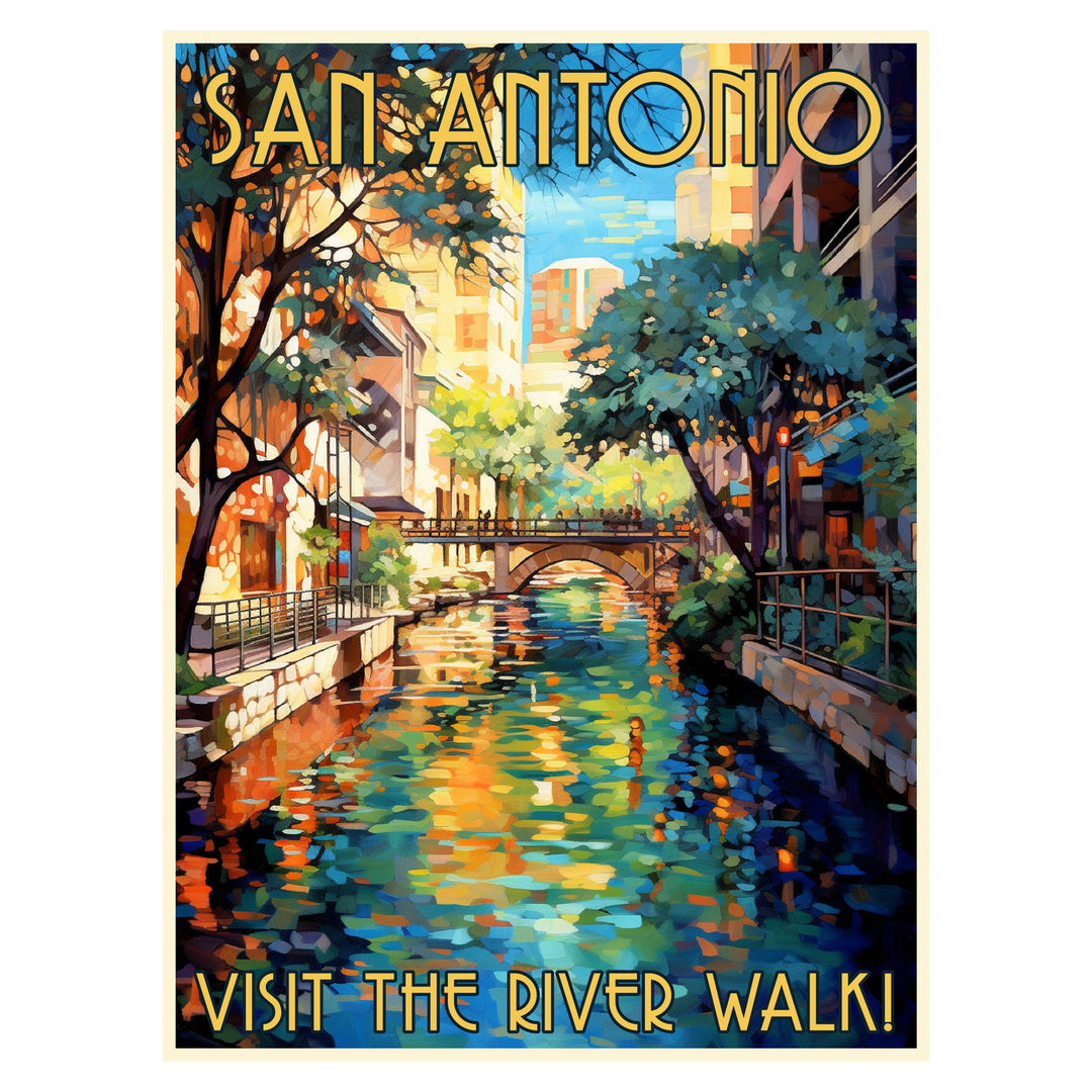 Exclusive San Antonio Texas Collectible - Vintage Travel Poster Art Image 1