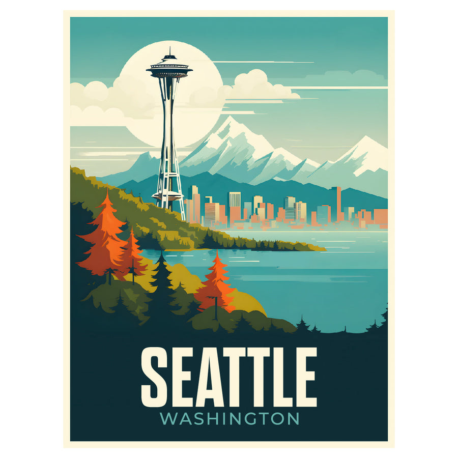 Exclusive Seattle Washington Collectible - Vintage Travel Poster Art Image 1