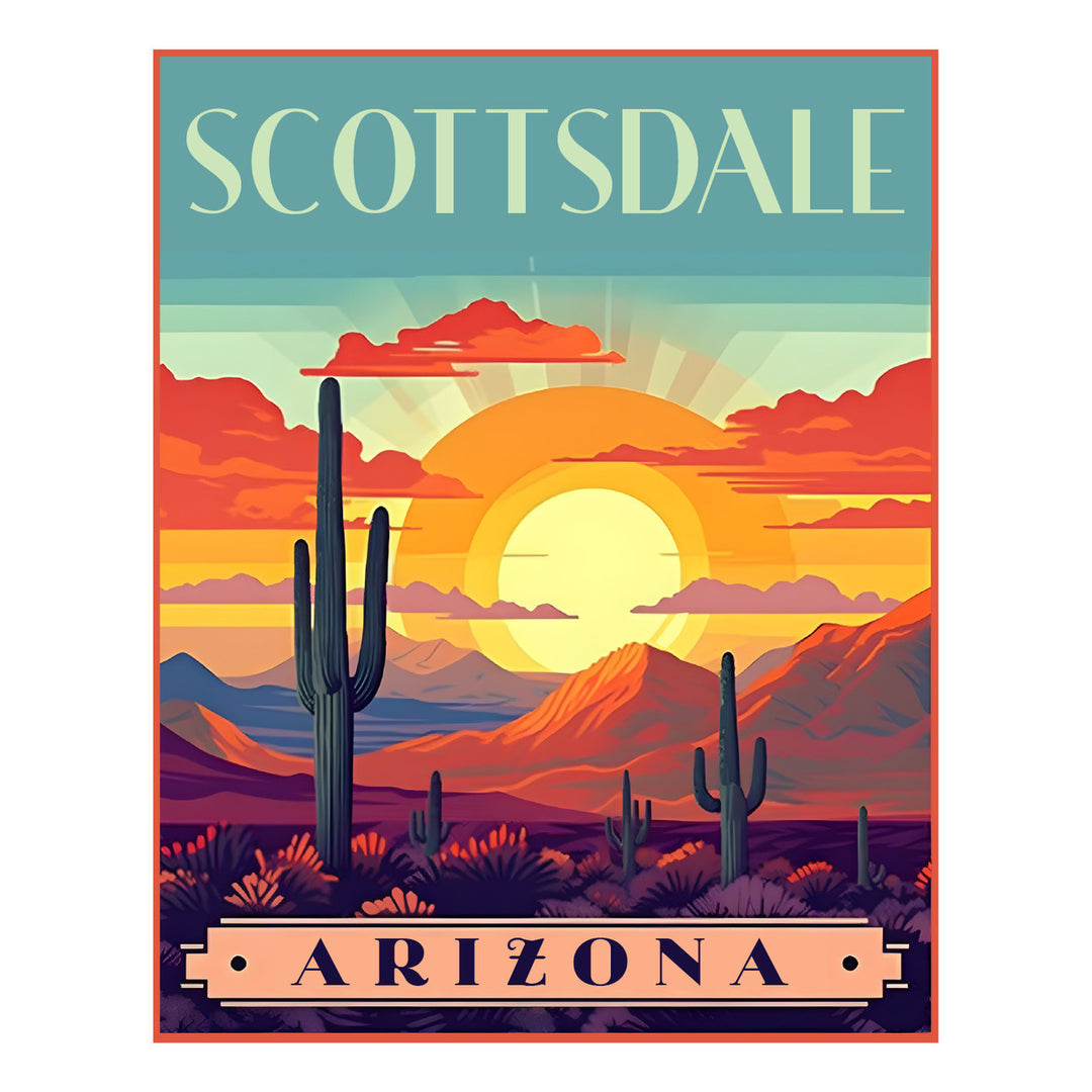 Exclusive Scottsdale Arizona Collectible - Vintage Travel Poster Art Image 1