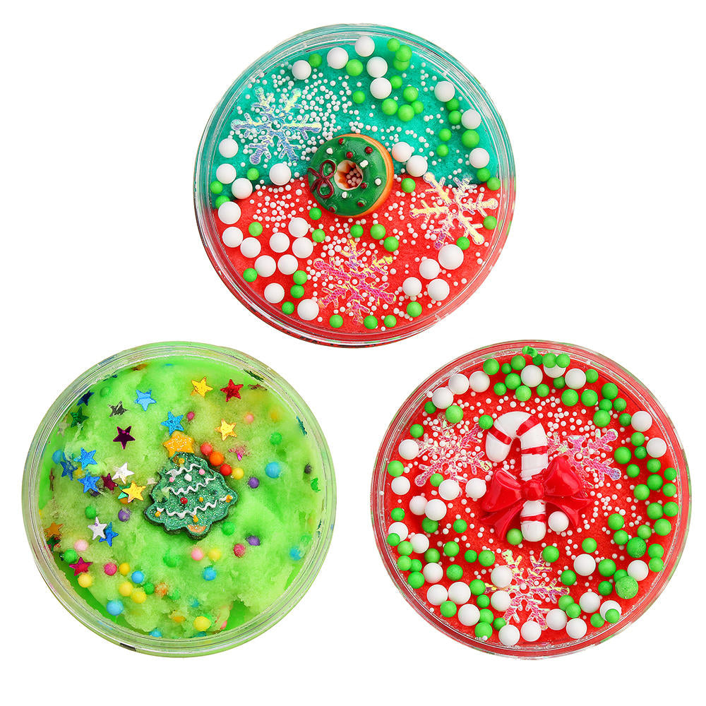 100ML Christmas Cloud Slime Squishy Scented Stress Clay Kids Toy Sludge Cotton Mud Plasticine Gifts Image 2