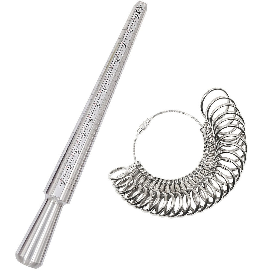 1 Set Metal Professional Jewelry Tools Finger Gauge Ring Sizer Measuring For DIY Image 1