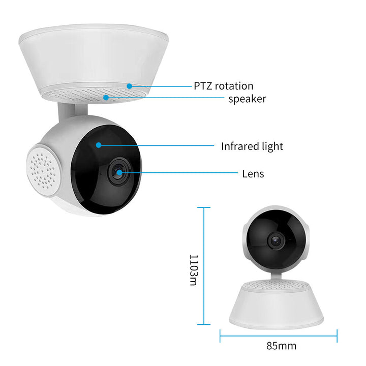 1080P 360-degree Panoramic Wireless Indoor Pan,Tilt IP Camera Security Network Home High-definition Camera Image 6