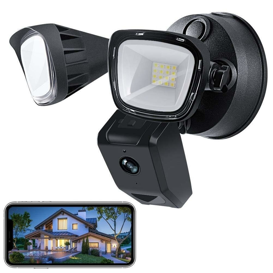 1080P WIFI Floodlight Security Camera Outdoor with 3000 Lumens IP65 Waterproof Two-way Talk Motion Detectng Image 1