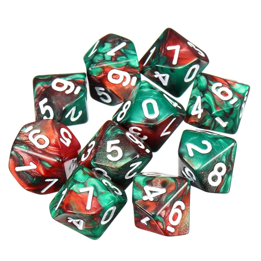 10pcs 10 Sided Dice D10 Polyhedral RPG Role Playing Game Dices wbag Image 1