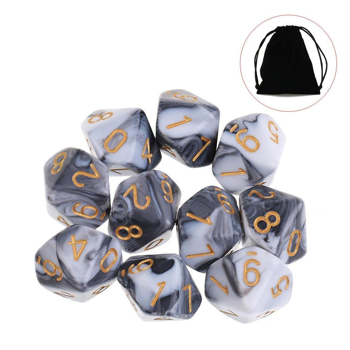 10pcs 10 Sided Dice D10 Polyhedral Dices Table Games EDC Gadget Playing Multisided Image 1