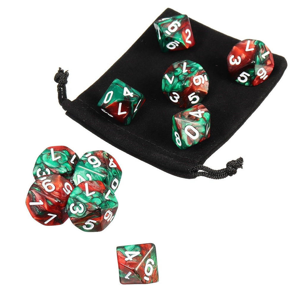 10pcs 10 Sided Dice D10 Polyhedral RPG Role Playing Game Dices wbag Image 2