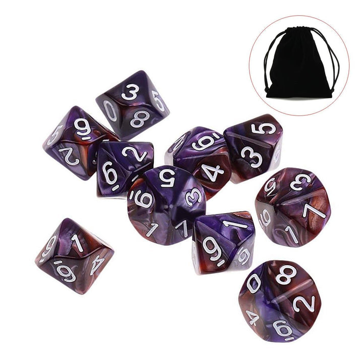 10pcs 10 Sided Dice D10 Polyhedral Dices Table Games EDC Gadget Playing Multisided Image 1