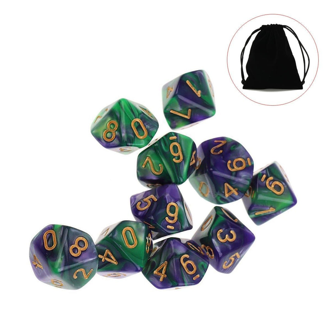 10pcs 10 Sided Dice D10 Polyhedral Dices Table Games EDC Gadget Playing Multisided Image 1