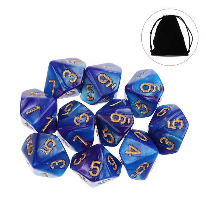 10pcs 10 Sided Dice D10 Polyhedral Dices Table Games EDC Gadget Playing Multisided Image 1