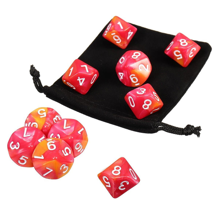 10pcs 10 Sided Dice D10 Polyhedral RPG Role Playing Game Dices w bag Image 1