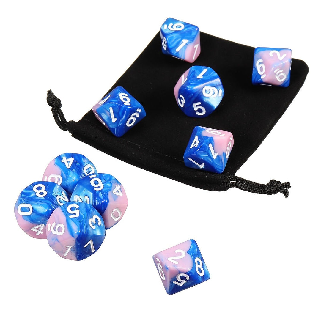 10pcs 10 Sided Dice D10 Polyhedral RPG Role Playing Game Dices w bag Image 6