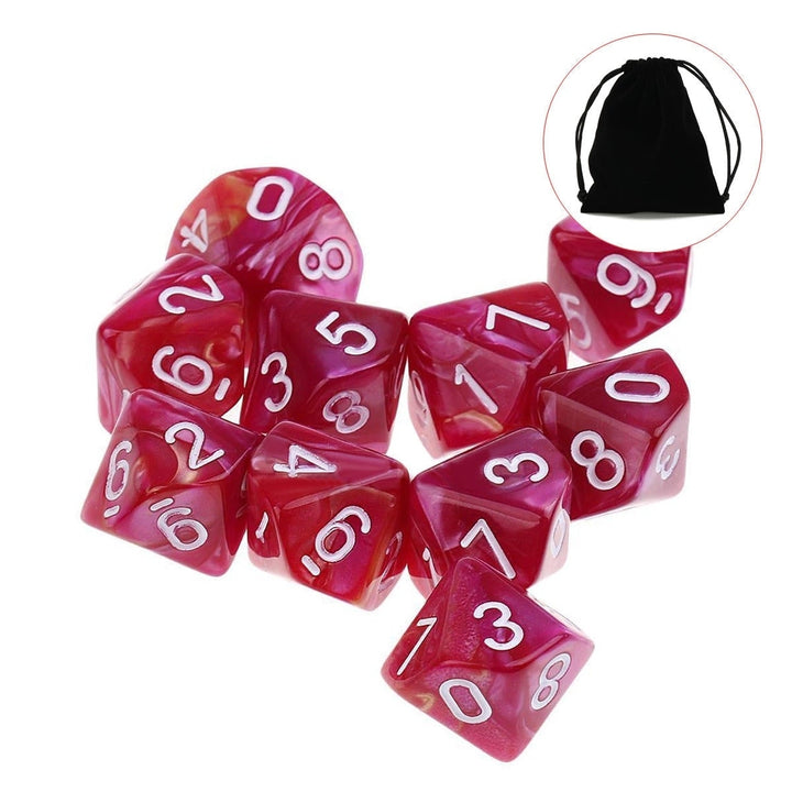 10pcs 10 Sided Dice D10 Polyhedral Dices Table Games EDC Gadget Playing Multisided Image 8