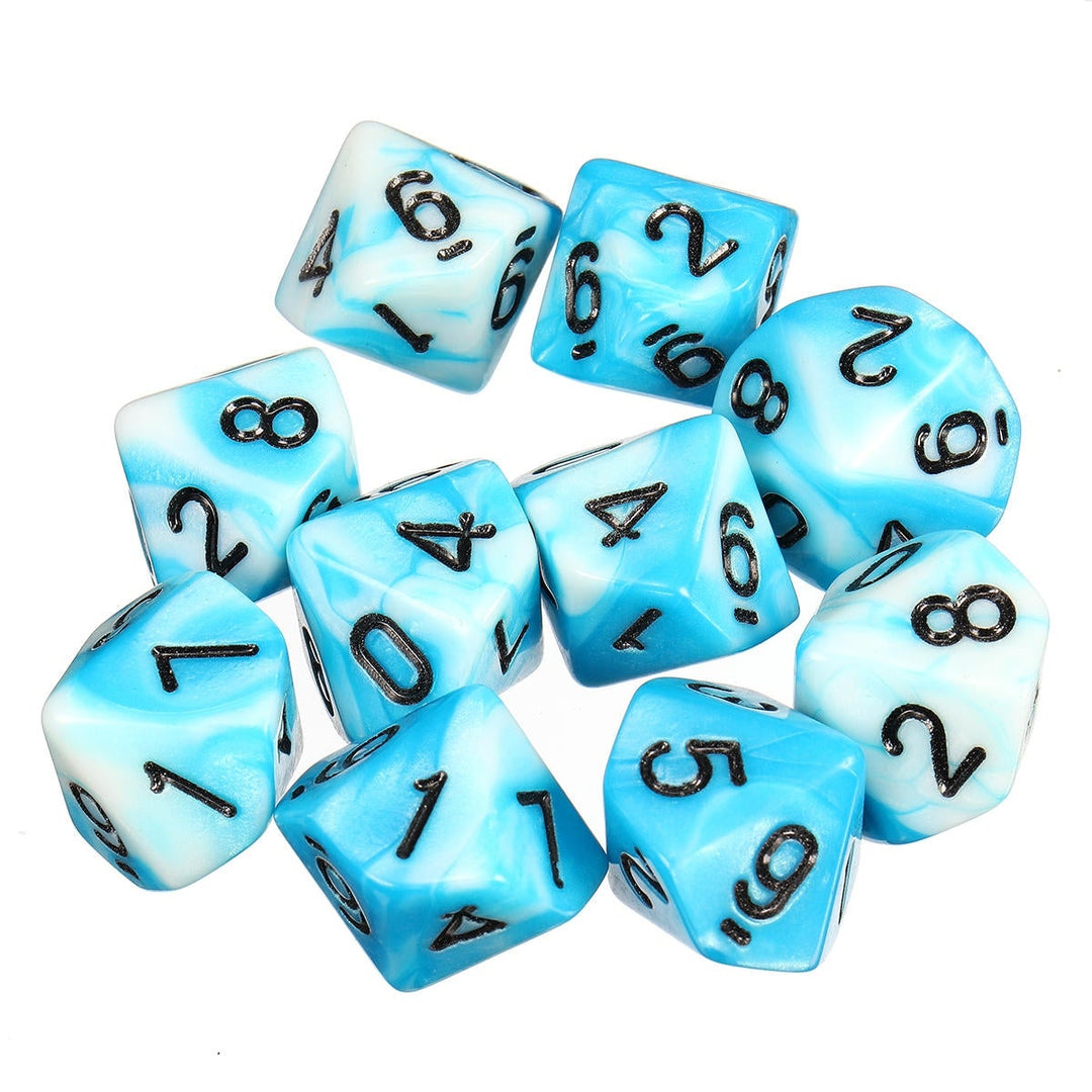 10pcs 10 Sided Dice D10 Polyhedral RPG Role Playing Game Dices w bag Image 8