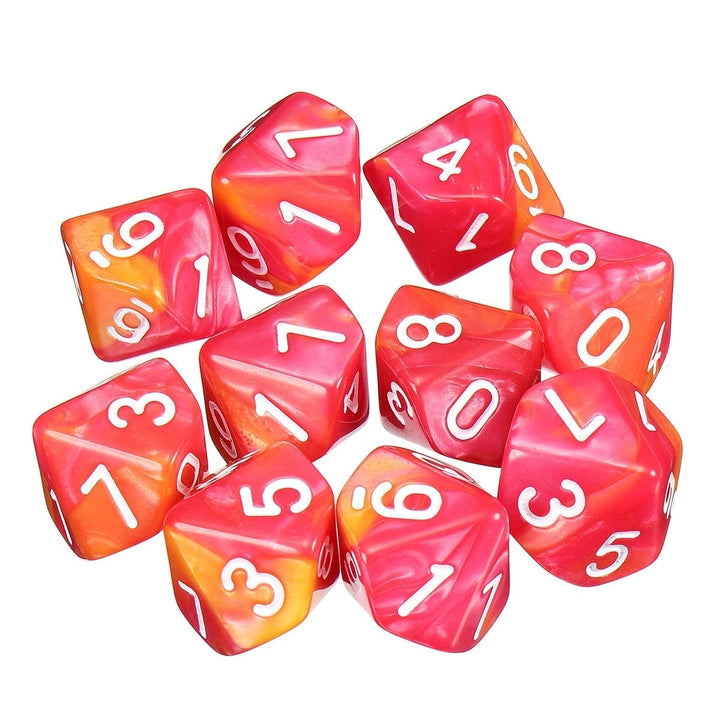 10pcs 10 Sided Dice D10 Polyhedral RPG Role Playing Game Dices w bag Image 10