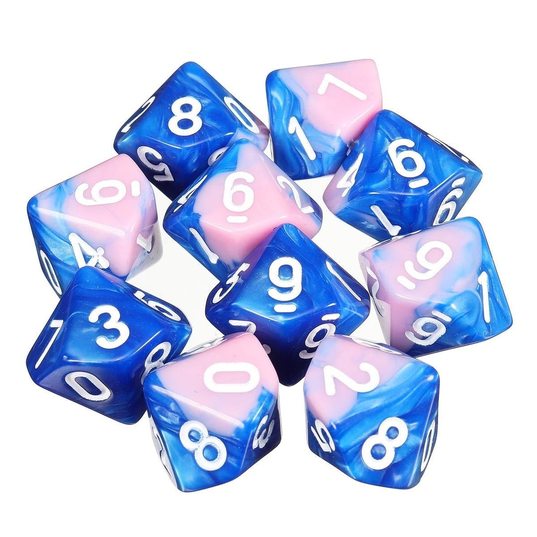 10pcs 10 Sided Dice D10 Polyhedral RPG Role Playing Game Dices w bag Image 11